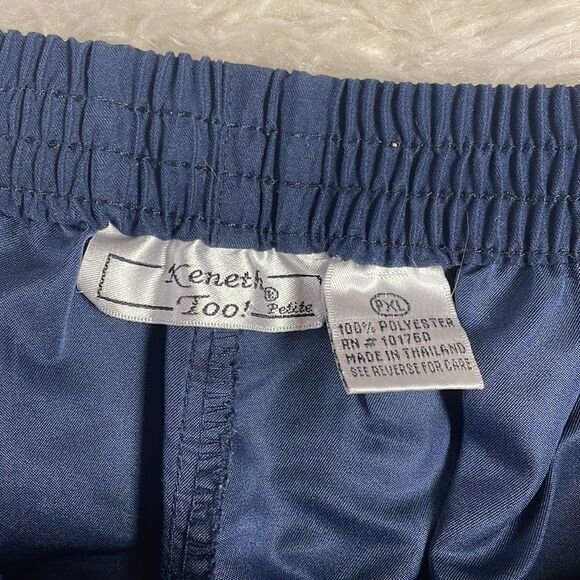 KENETH TOO Petites Elastic Waist Capri Pants PXL Navy Blue Petite X Large - Picture 5 of 5